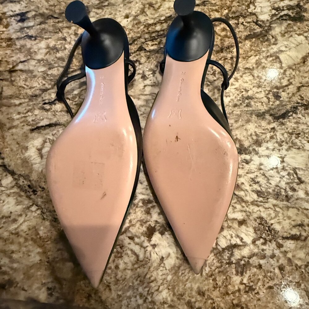 Gianvito Rossi Ascent 55 Black Leather Slingbacks, size 38 - Picture 8 of 9